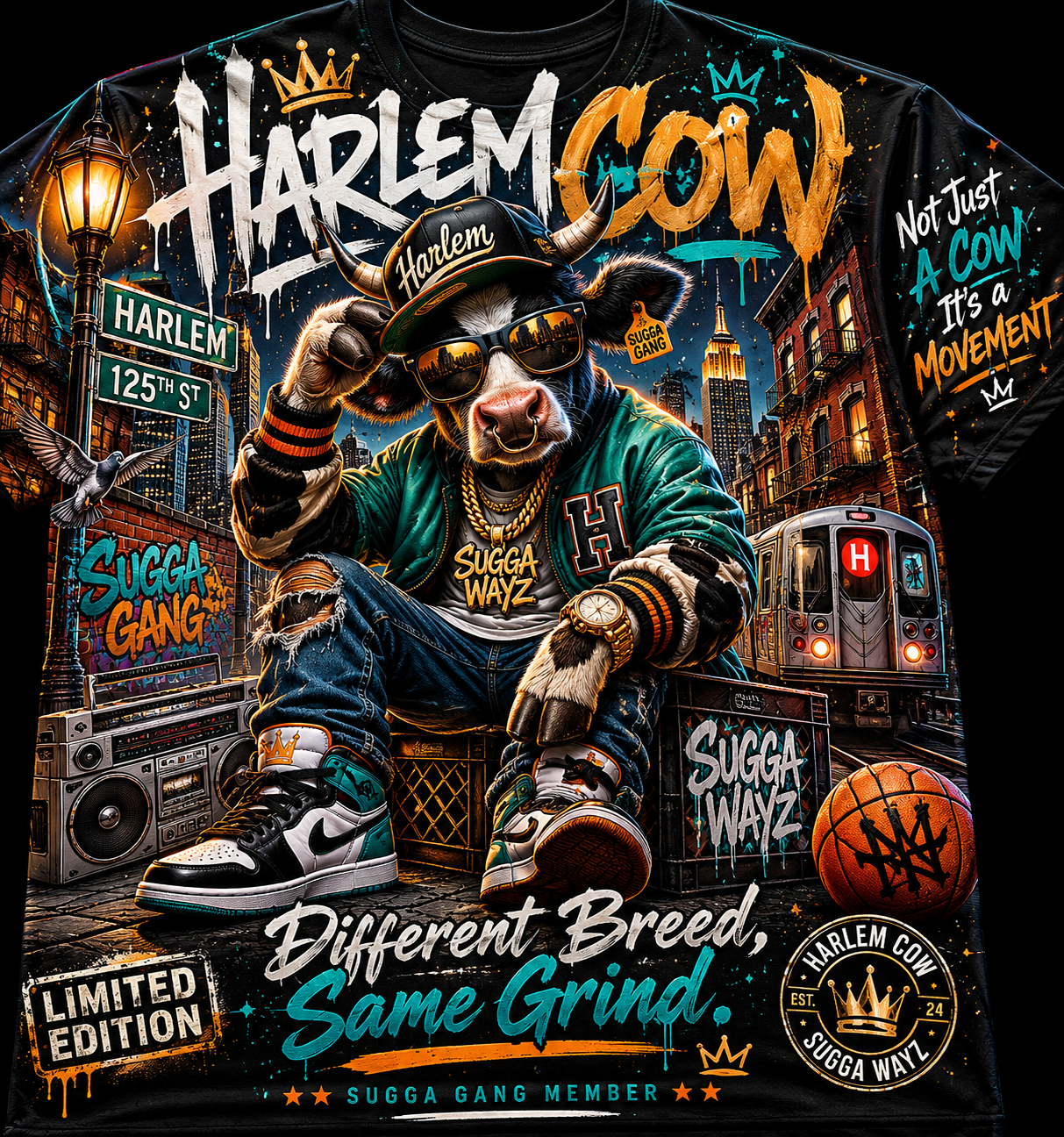 SuggaWayz " the Harlem cow" t-shirt 2